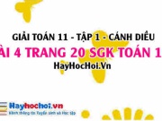 Giải bài 4 trang 20 Toán 11 tập 1 SGK Cánh Diều
